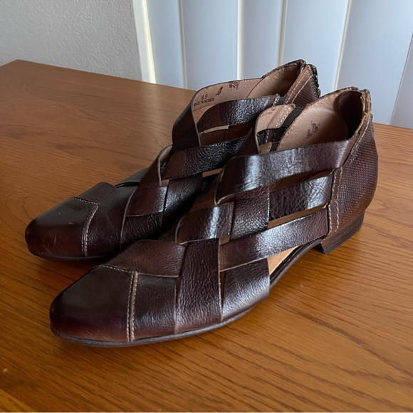 Bed Stu Shoes - Bed Stu Brittany Woven Leather Sandals Women’s Size 6.5 Dark Brown